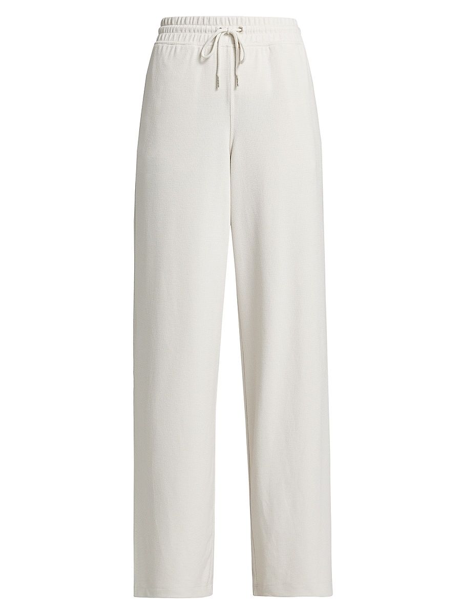 Women's Waffle Scuba Wide-Leg Sweatpants - Moonstone - Size XS
