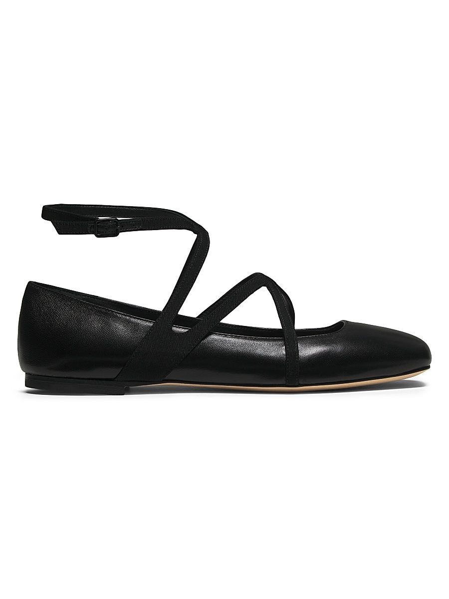 Women's Astoria Leather Ballet Flats - Black - Size 8