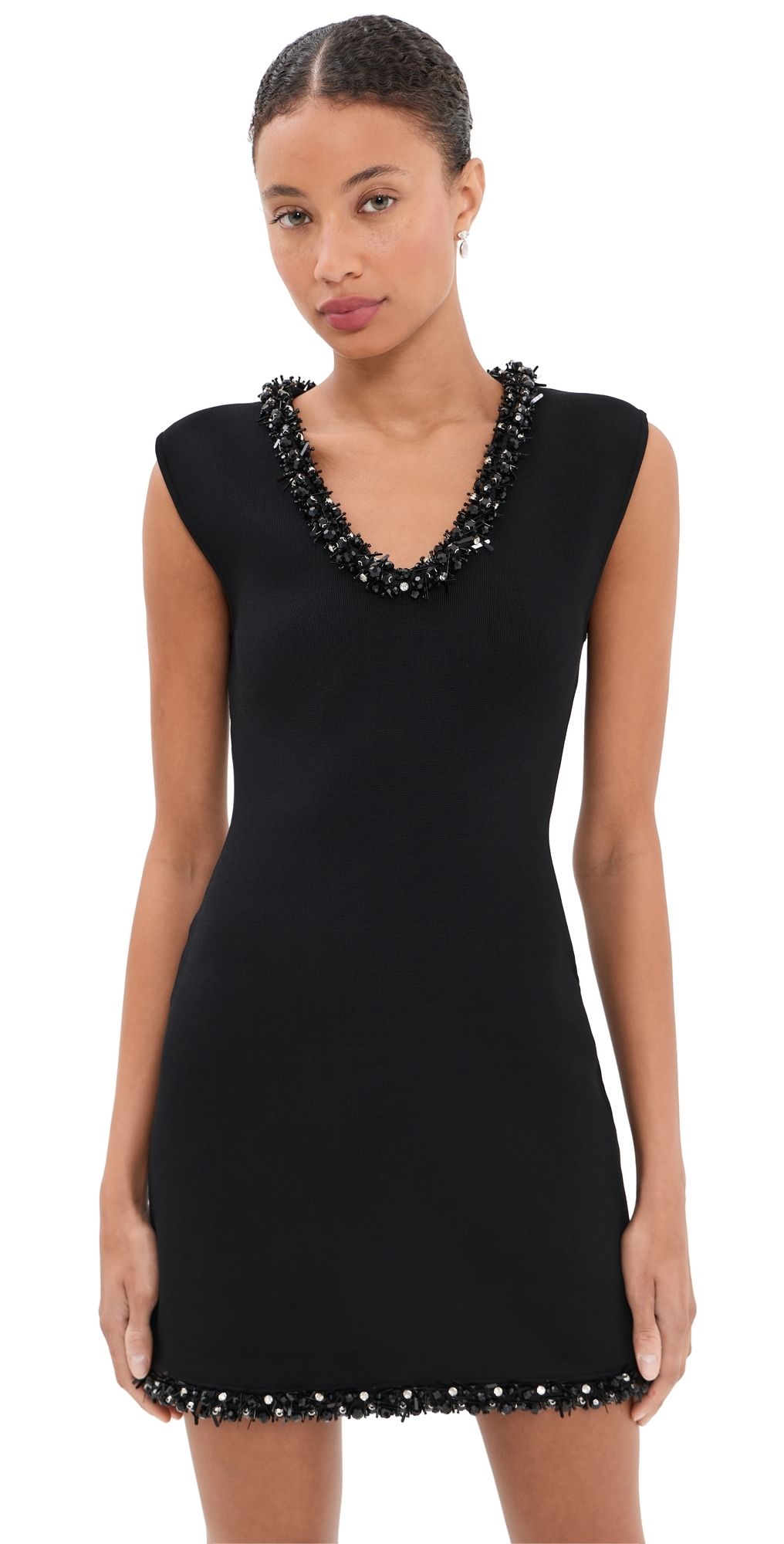 SIMKHAI Suki Mini Dress Black Gold S
