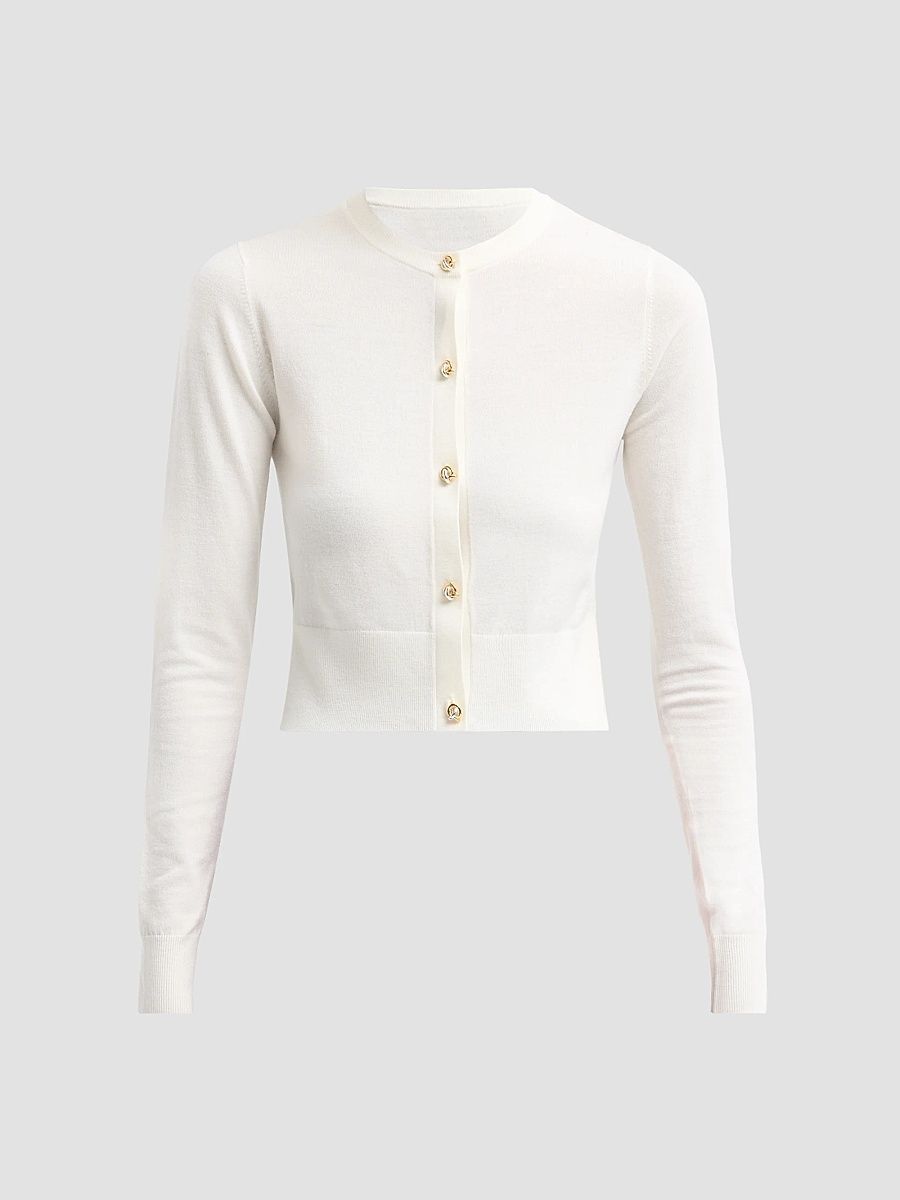 Women's Arlette Slim-Fit Wool-Blend Cardigan - Ivory - Size XS
