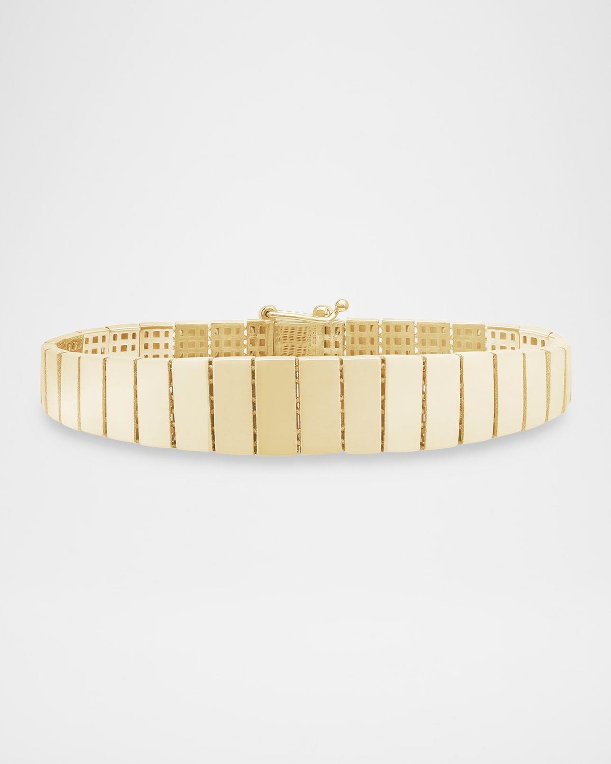 Graduating Flash Tile Chain Bracelet in 14K Yellow Gold