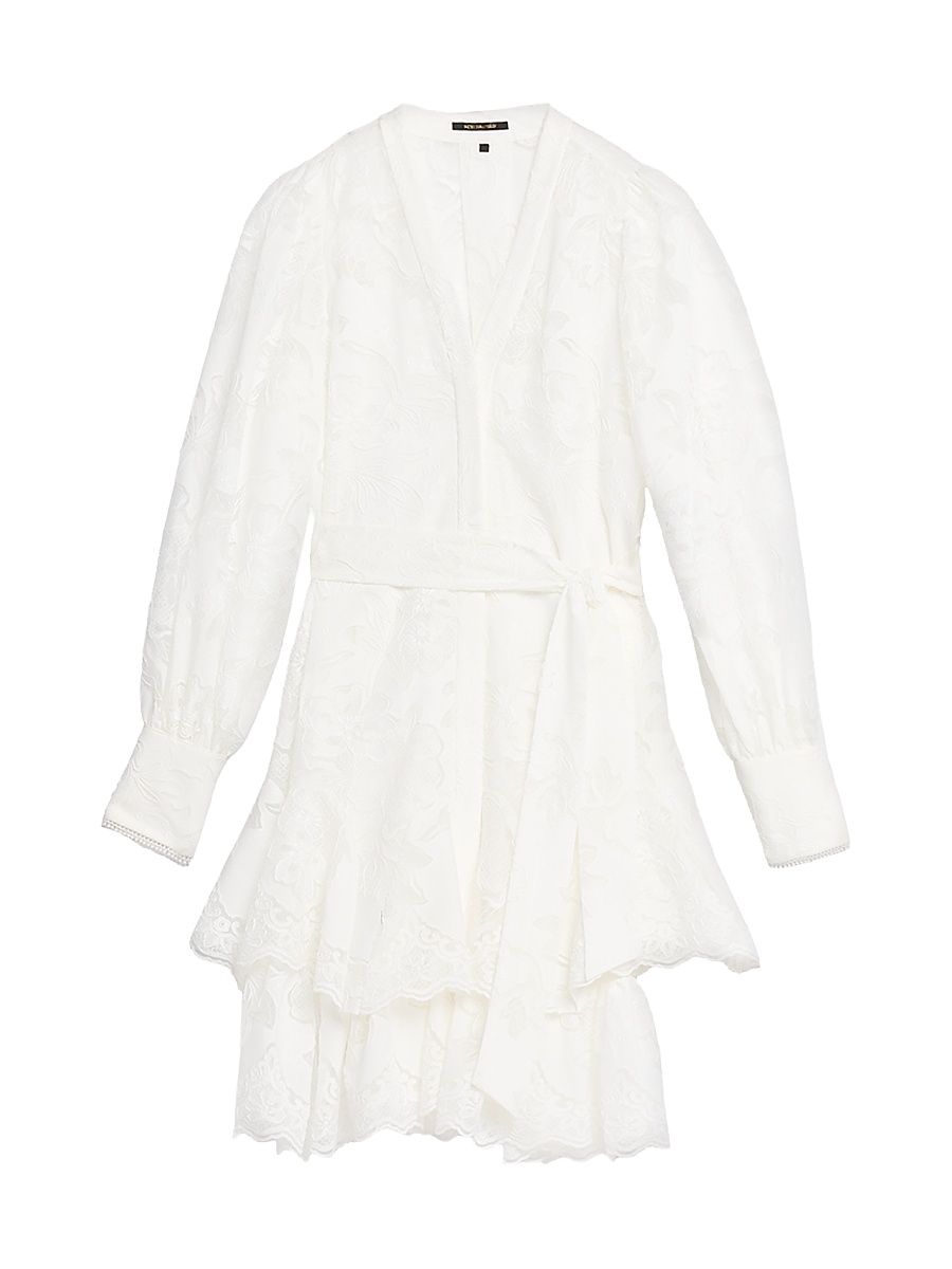 Women's Gillian Lace Tiered Minidress - White - Size XL