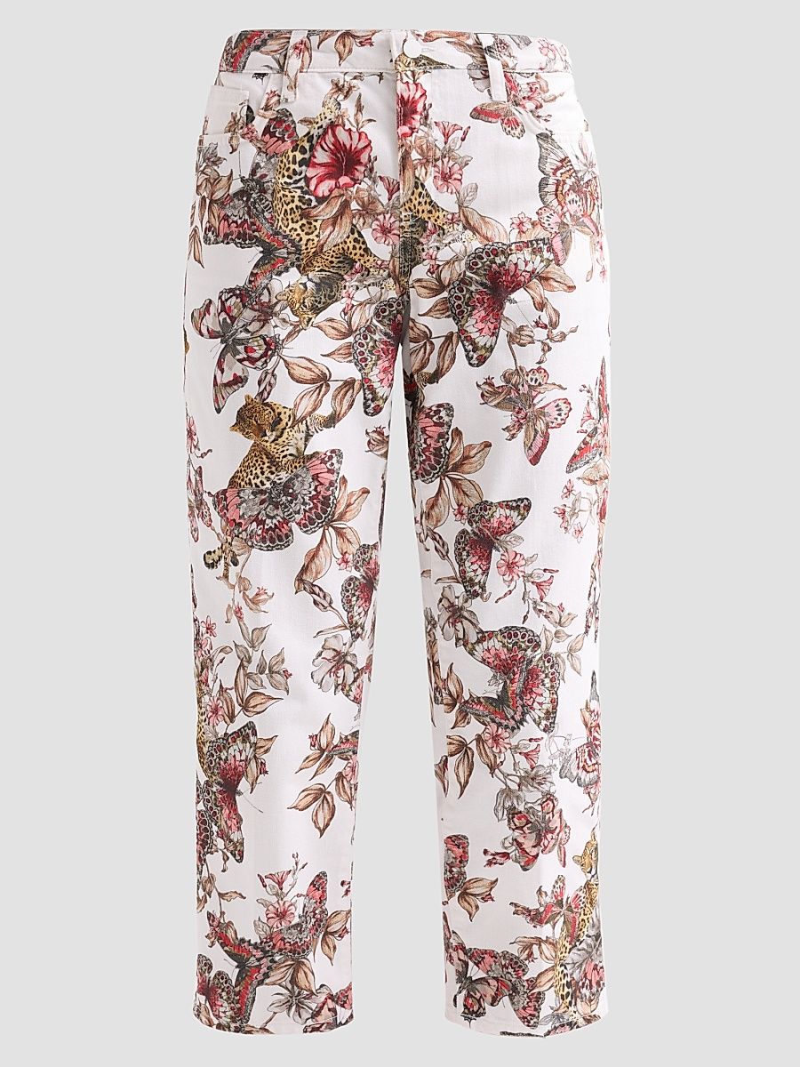 Women's Blaine Low-Rise Crop Stovepipe Jeans - White Multi - Size 32