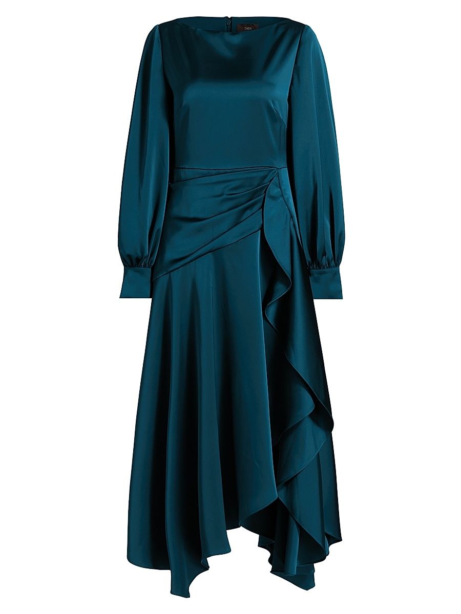 Women's Florence Asymmetric Handkerchief Midi-Dress - Poseidon - Size 16