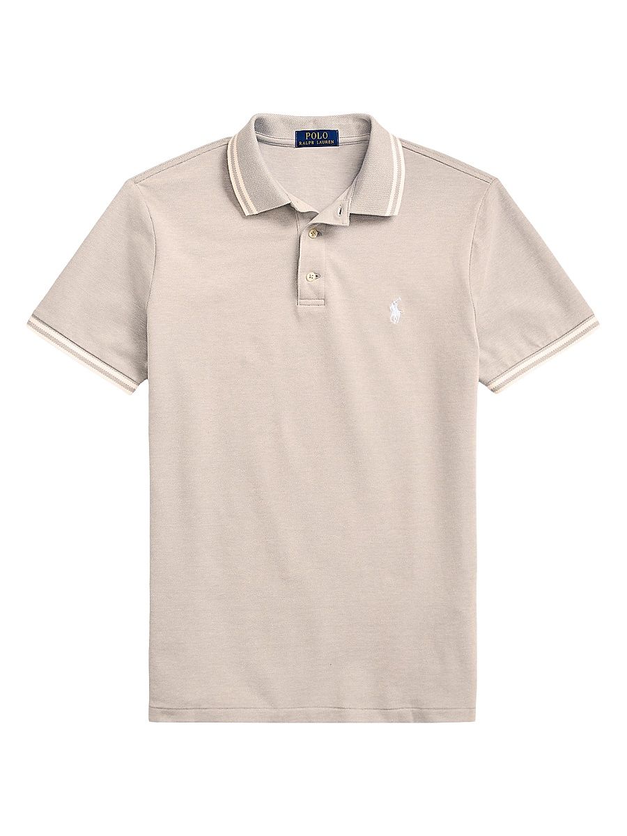 Men's Stretch Mesh Polo Shirt - Coastal Beige White - Size XXL