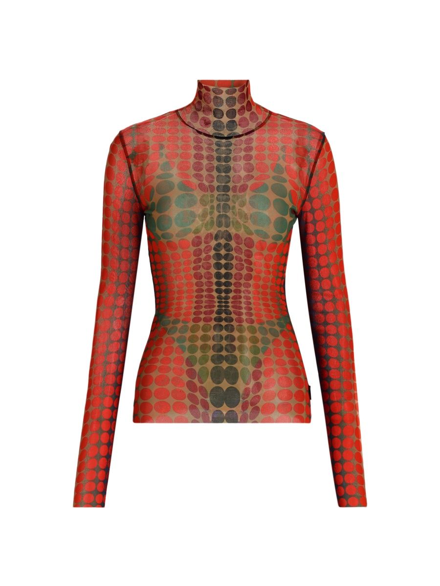 Jean Paul Gaultier Women's Iconic Prints: The Dots Long-Sleeve Top - Purple Orange Green - Size XS