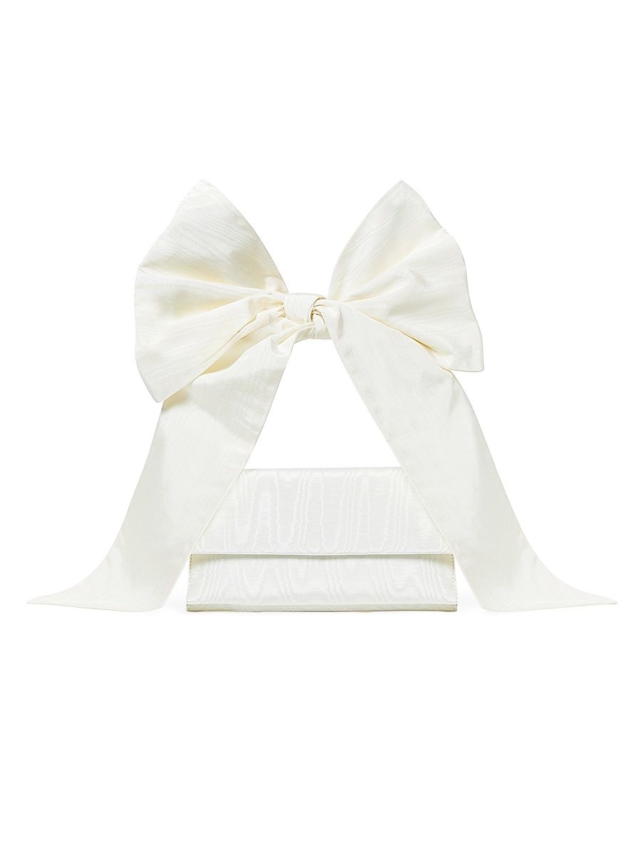 Women's Ramona Bow Moiré Shoulder Bag - Cream