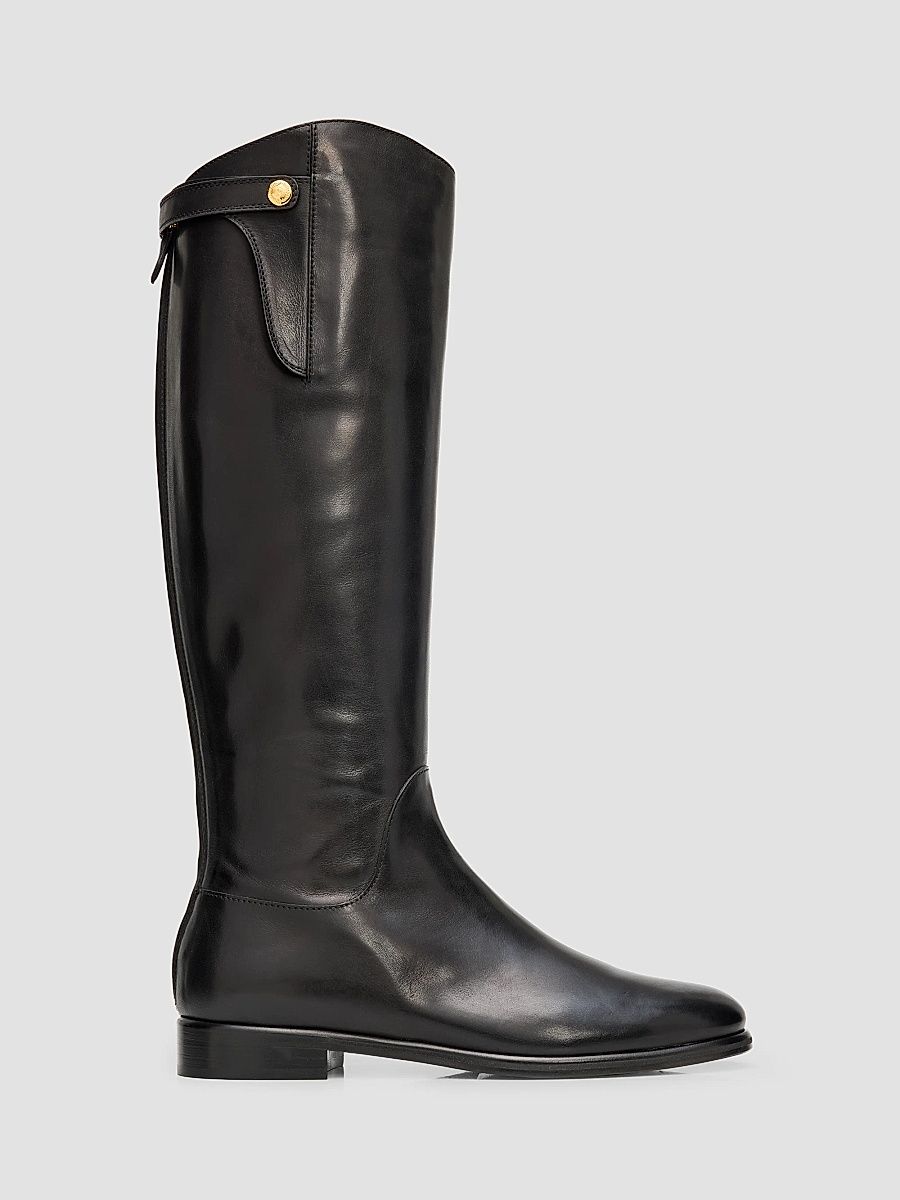Pollini Women's Knee-High Leather Riding Boots - Black - Size 11
