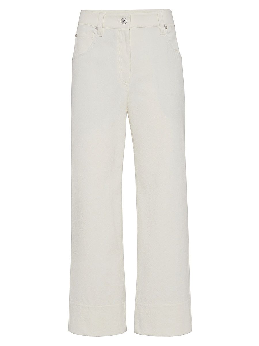 Women's Dyed Cotton and Wool Wrinkled Trousers - Panama - Size 18