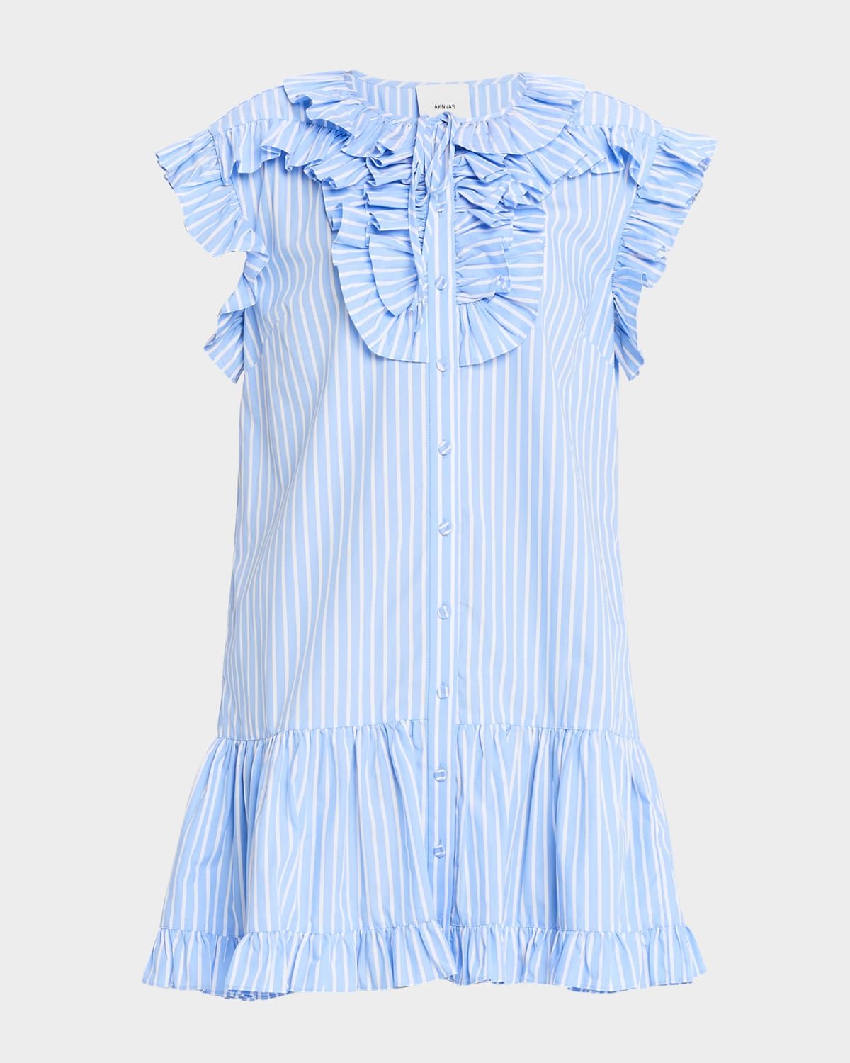 Maya Pinstripe Cotton Poplin Tunic Dress