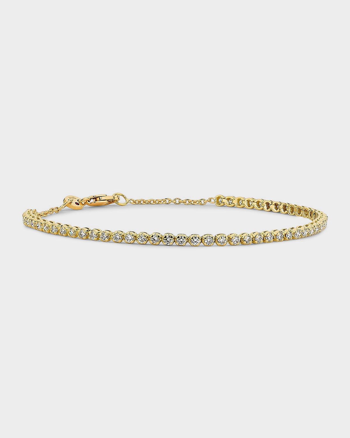 18K Yellow Gold Diamond Tennis Bracelet, 1.0tcw