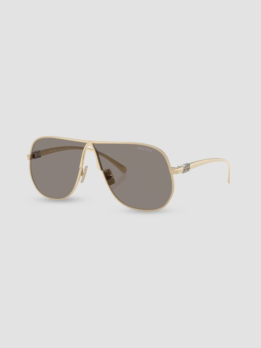 Miu Miu Women's 66MM Aviator Sunglasses - Gold
