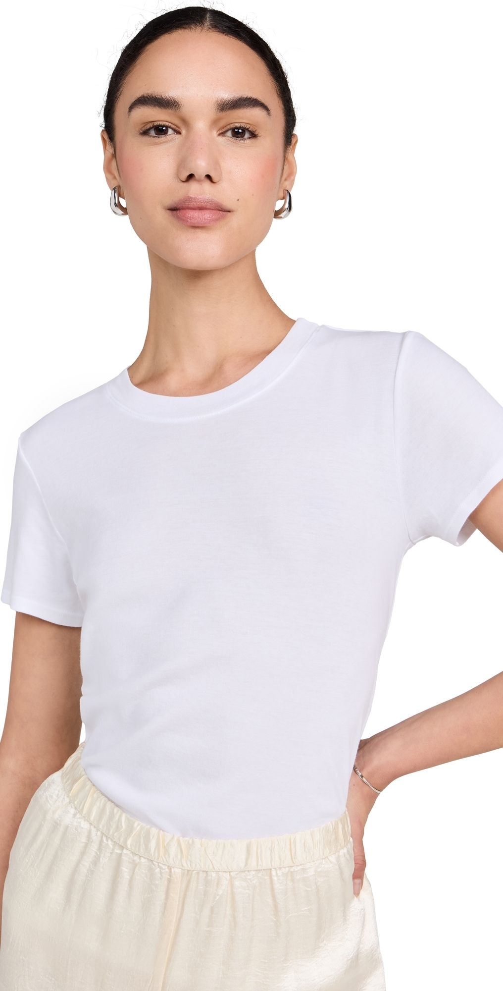 Enza Costa Supima Cotton Perfect Tee White S