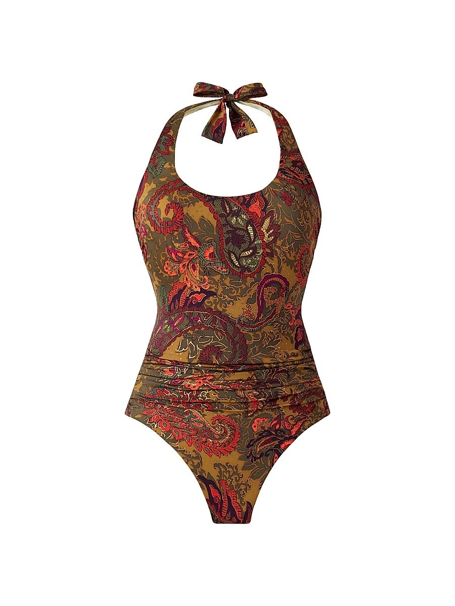 Women's Perissa Rock Halterneck Paisley One-Piece Swimsuit - Size 16