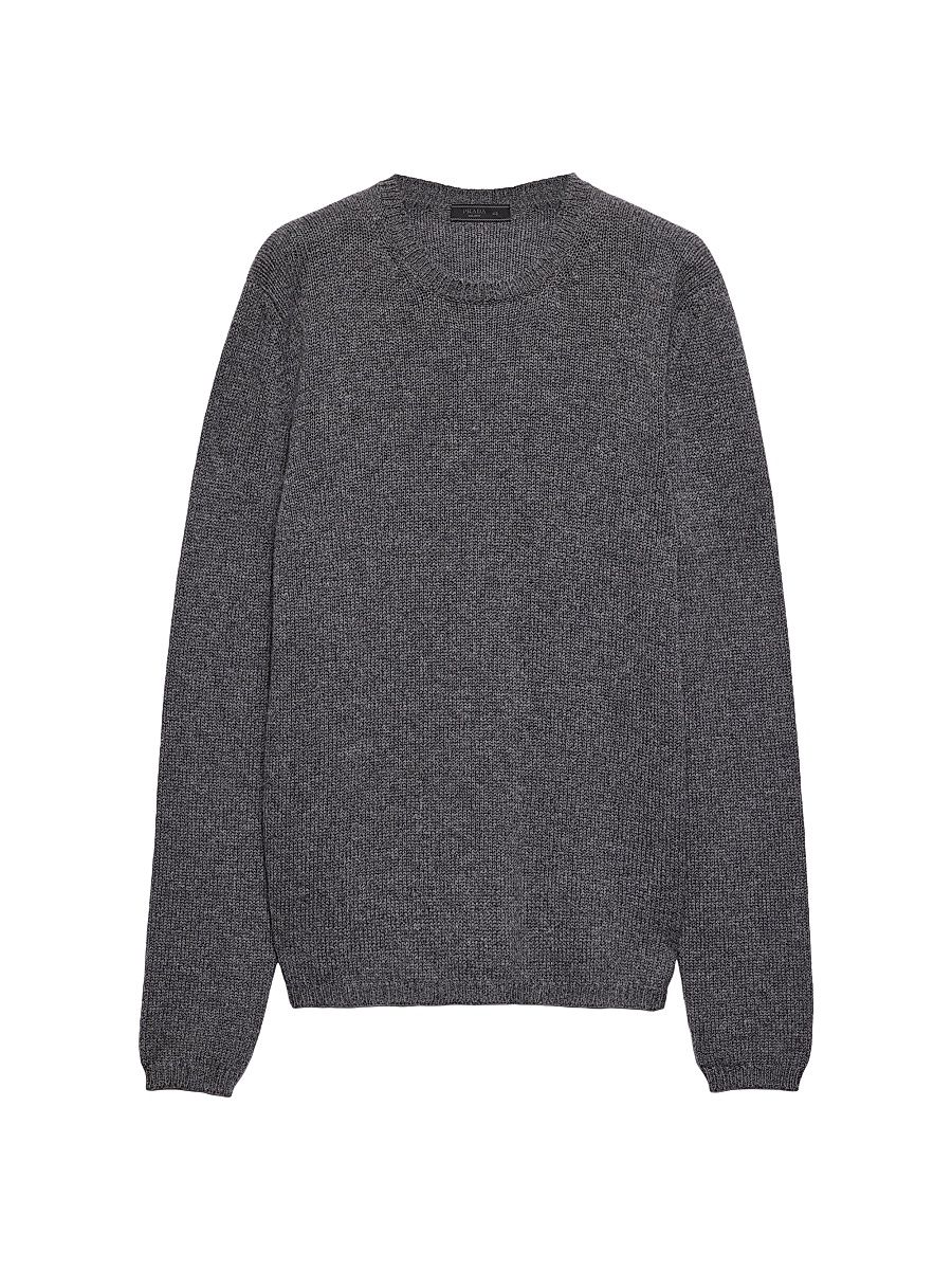 Men's Cashmere Crew-neck Sweater - Grey - Size 44