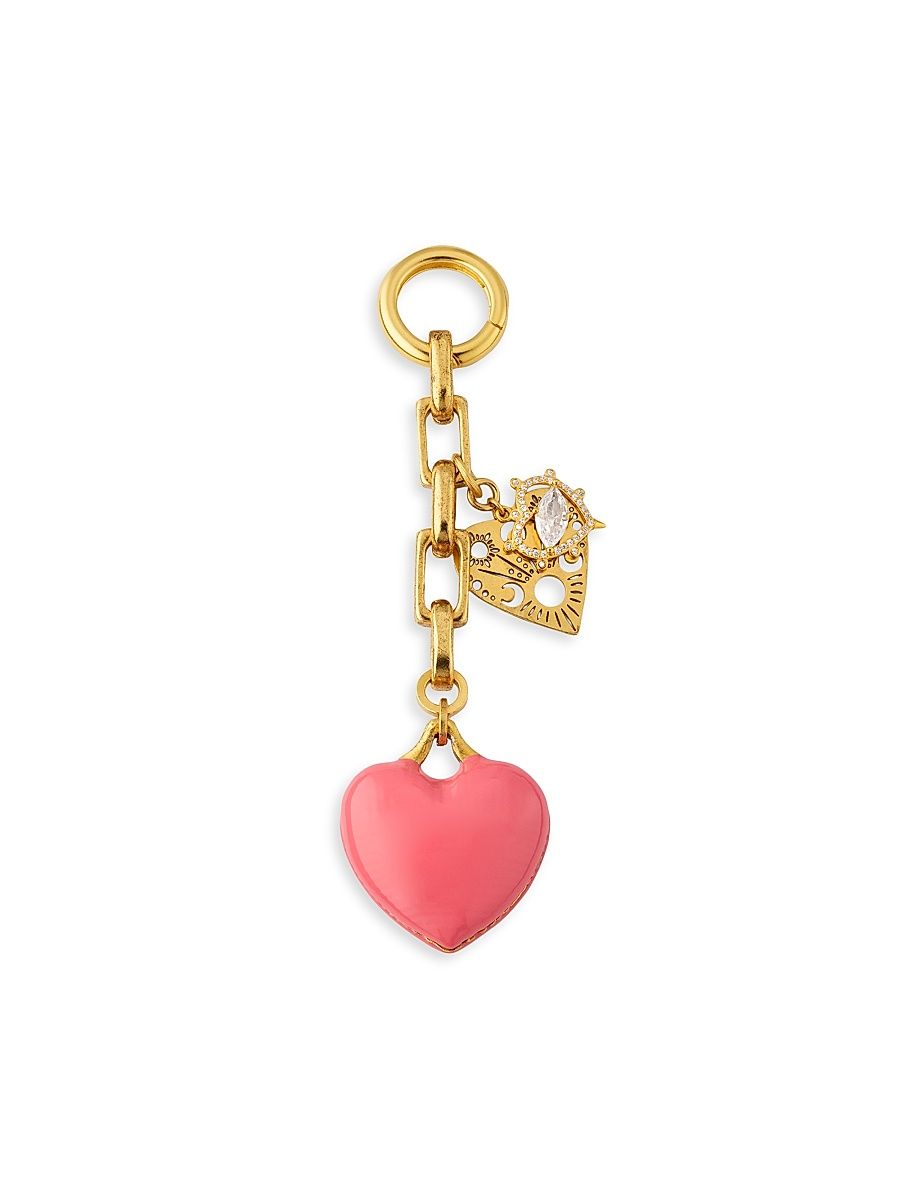 Women's Dalrina Crystal, Enamel & 24K-Gold-Plated Bag Charm - Pink