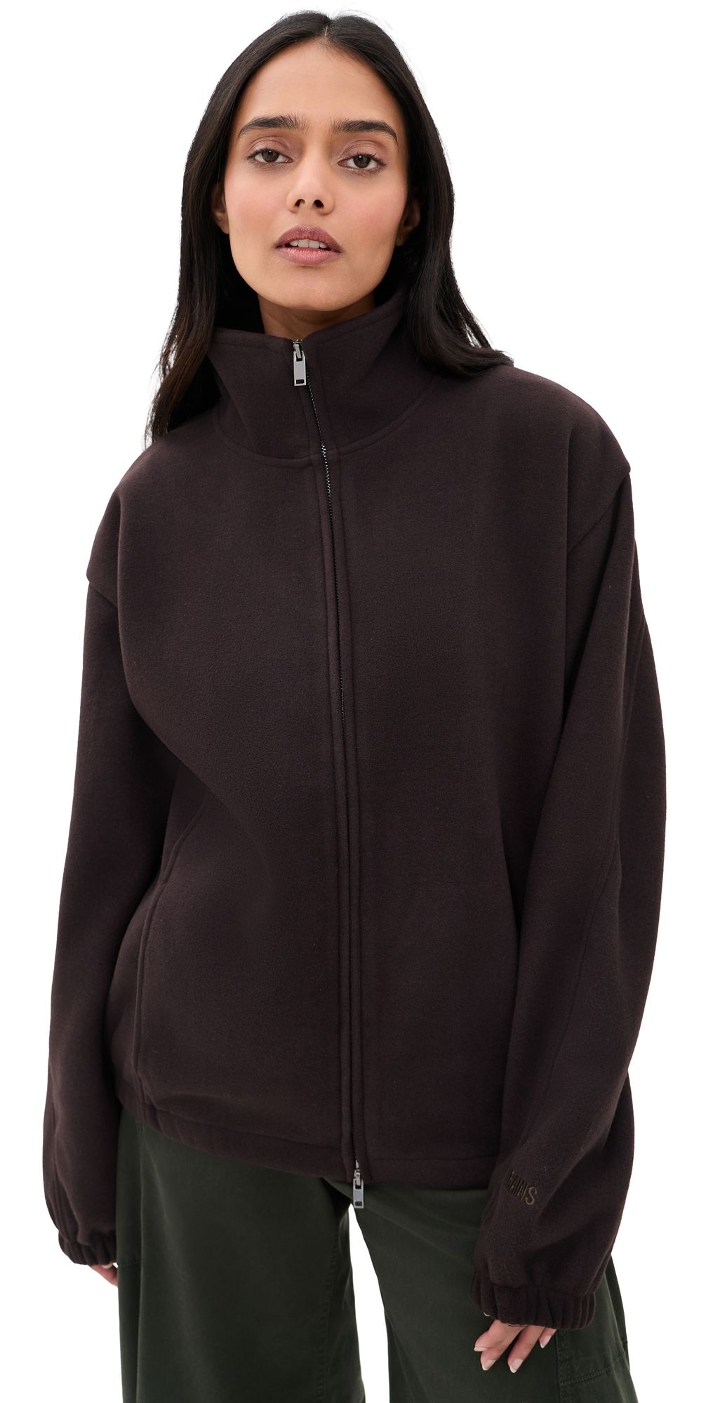Rains Fleece Zip Jacket Bark XS