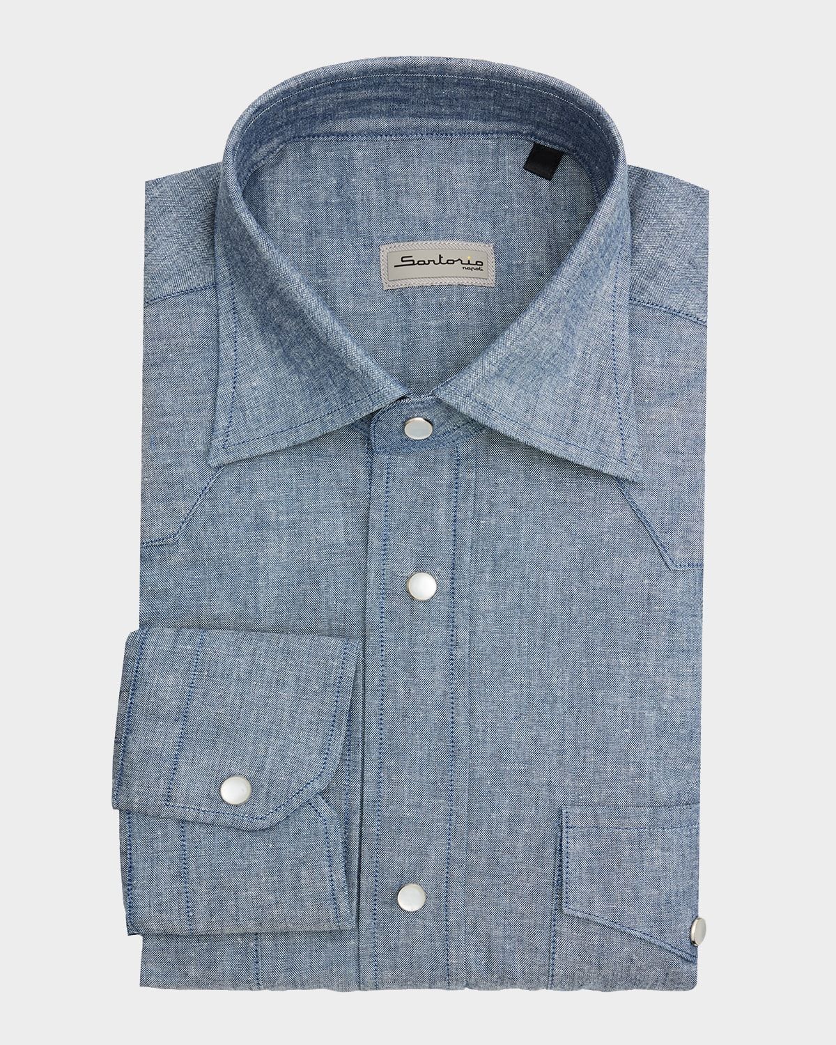Igor Chambray Classic Button-Down Shirt