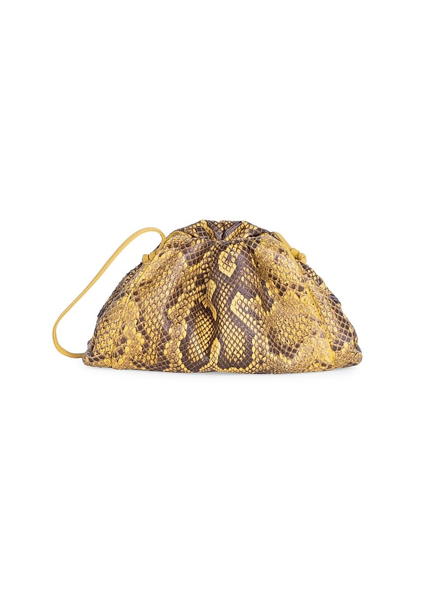 Women's Small The Pouch Python-Embossed Leather Clutch - Buttercup