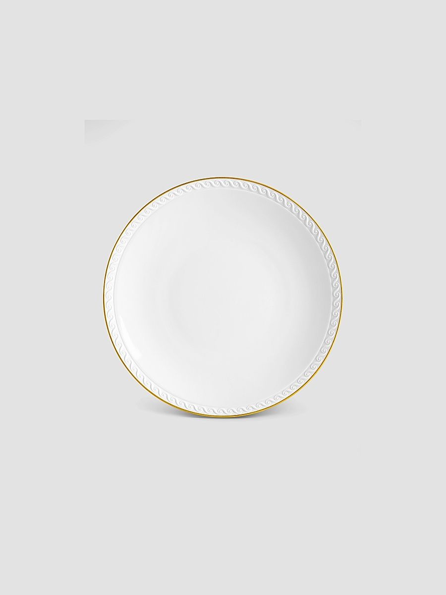 L'Objet Neptune Porcelain & 24K-Gold Dinner Plate - White Gold