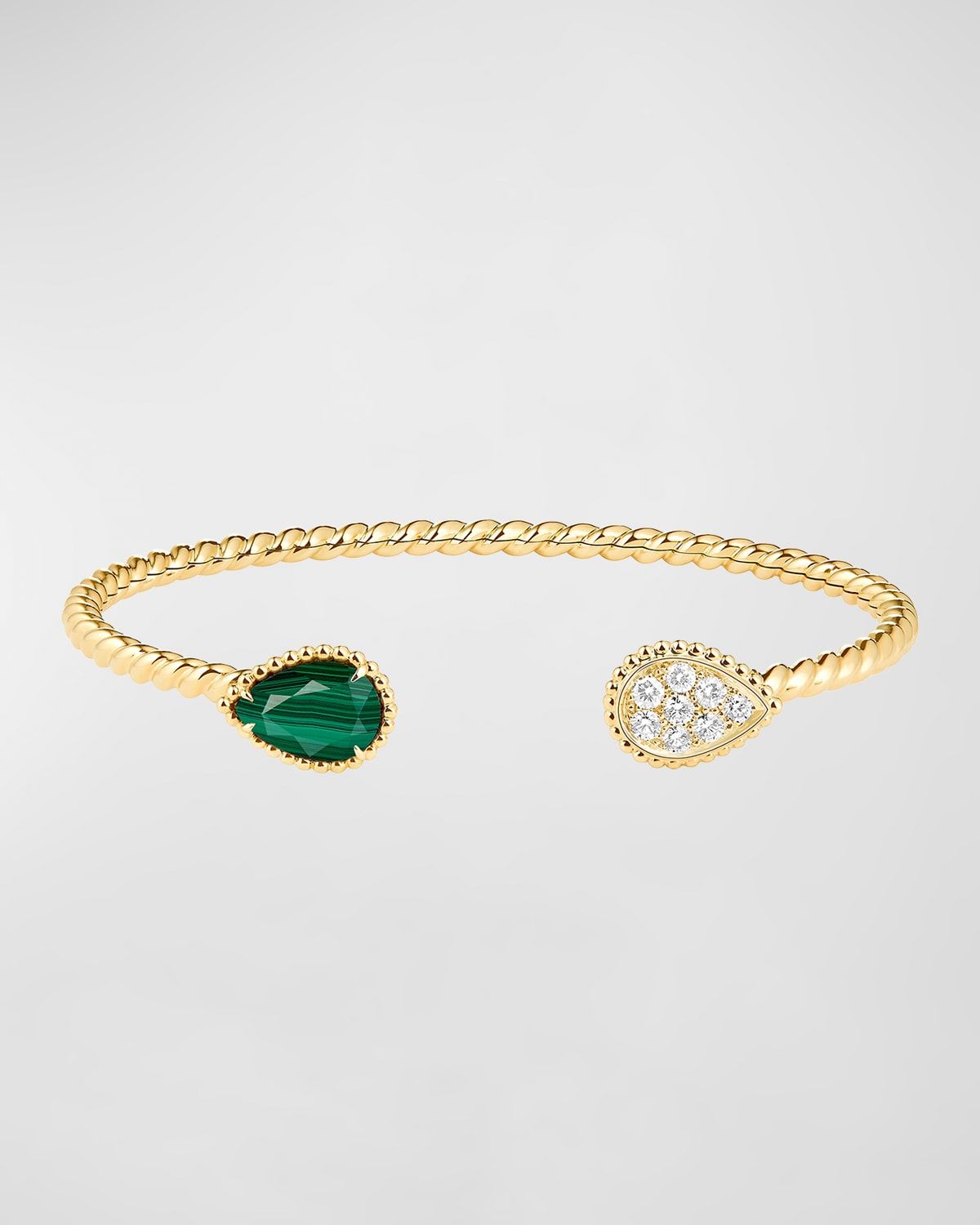 Serpent Bohème 18K Yellow Gold 2-Motif Malachite & Diamond Bracelet