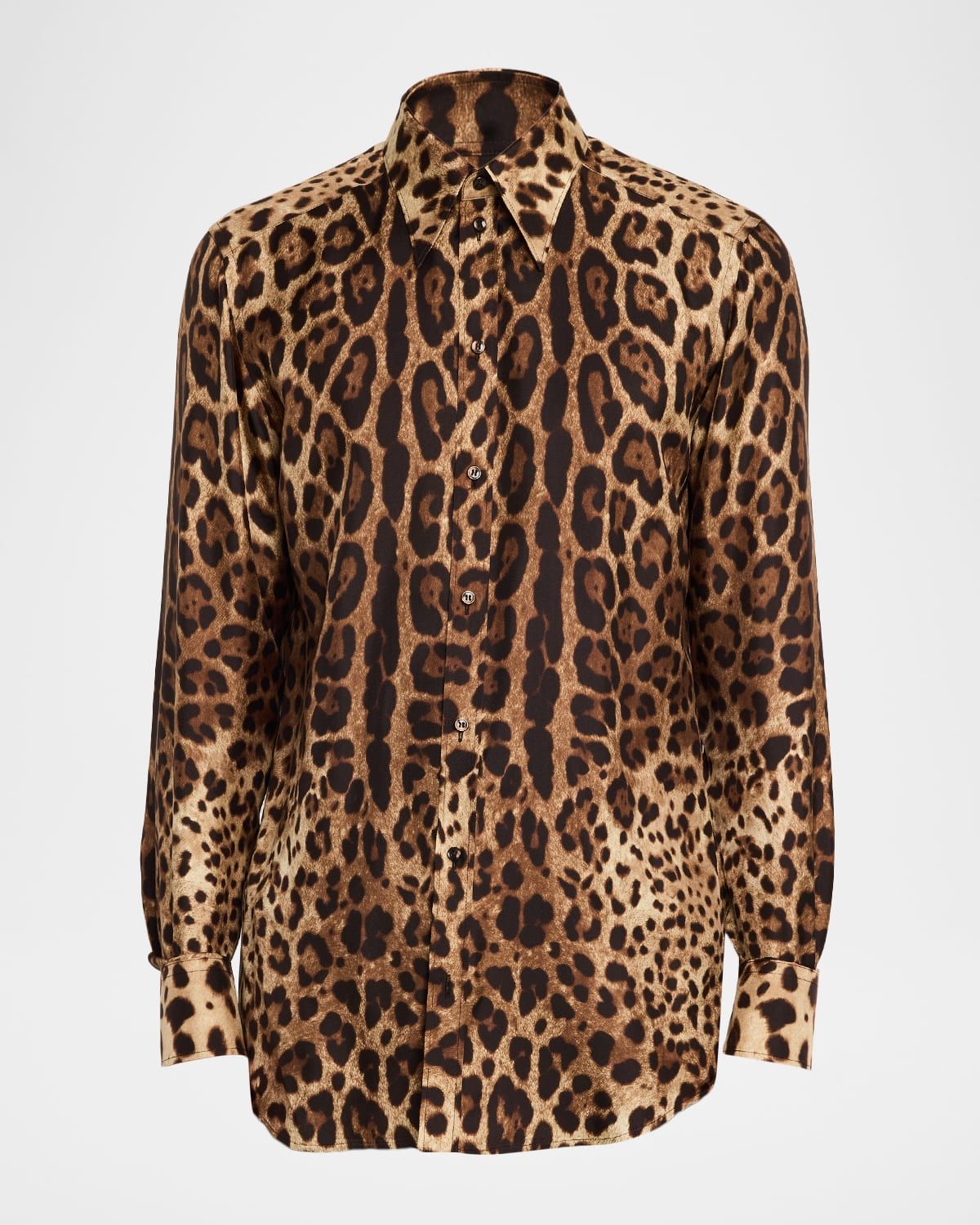 Men & apos;s Leopard-Print Poplin Button-Down Shirt