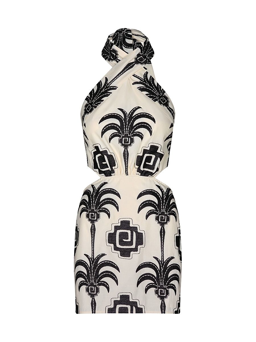 Women's La Paz Pintaderas Halterneck Minidress - Ecru Black - Size 6