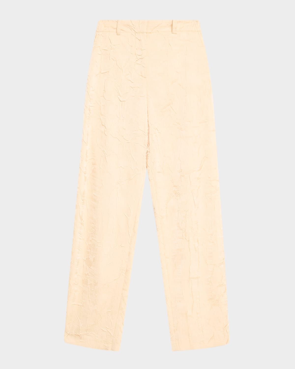Carine High-Rise Crinkled Satin Pants