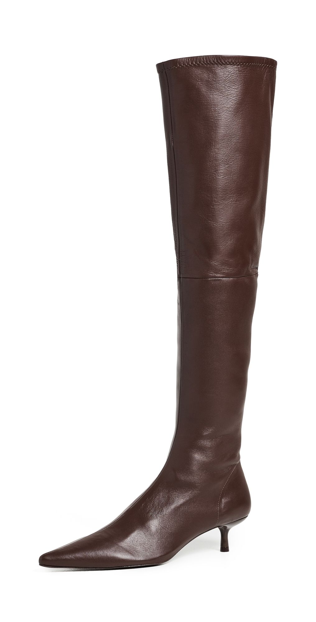 SIMKHAI Joni Stretch Leather Over-The-Knee Boots Cacao 41