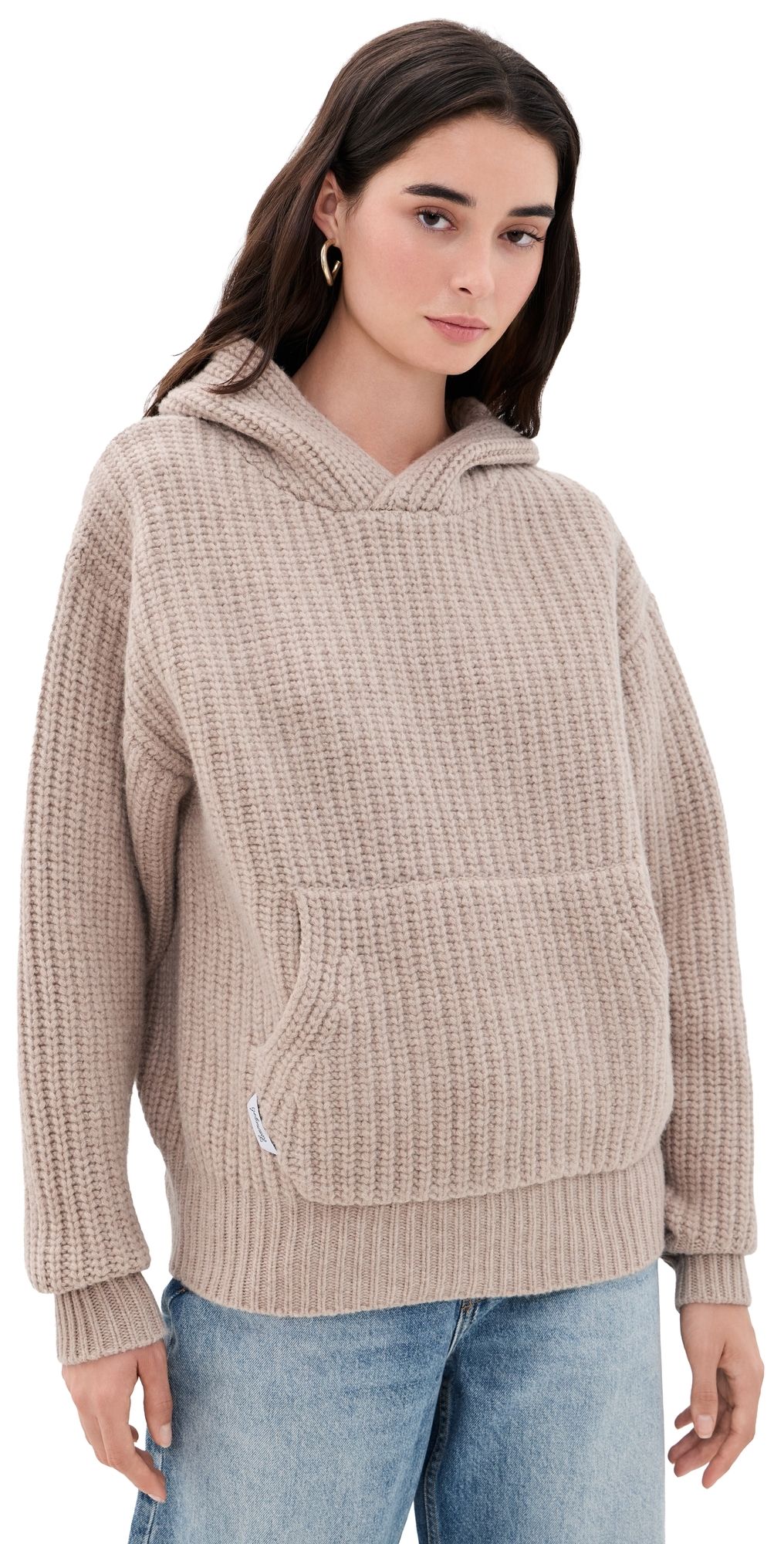 HOMMEGIRLS Chunky Knit Hoodie Oat XS
