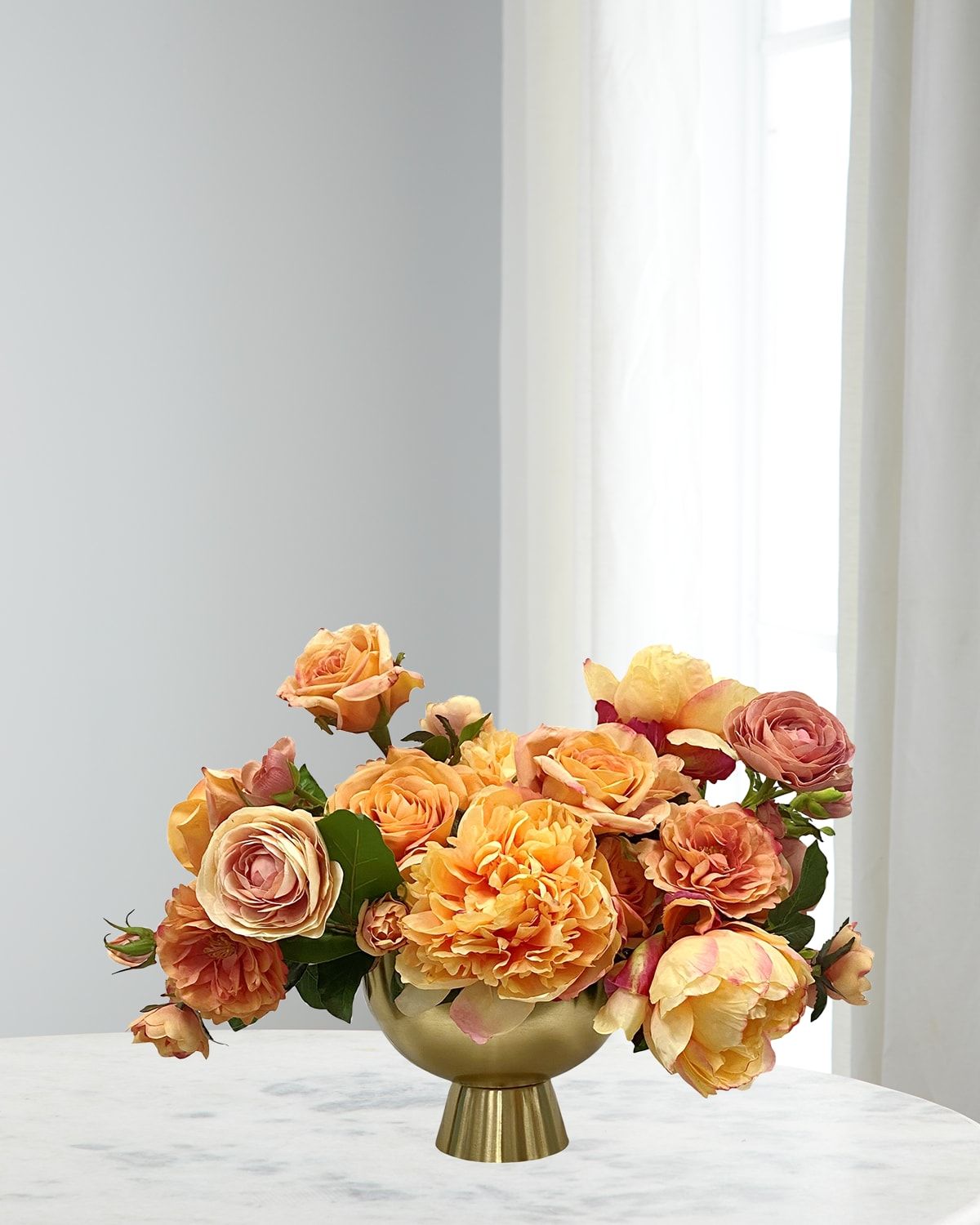 Rose Peony in Golden Pot