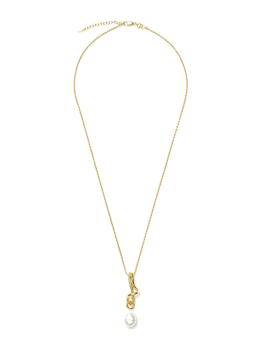 Women's Molten Pearl 18K Gold-Plate & Baroque Pearl Pendant Necklace - Yellow Gold