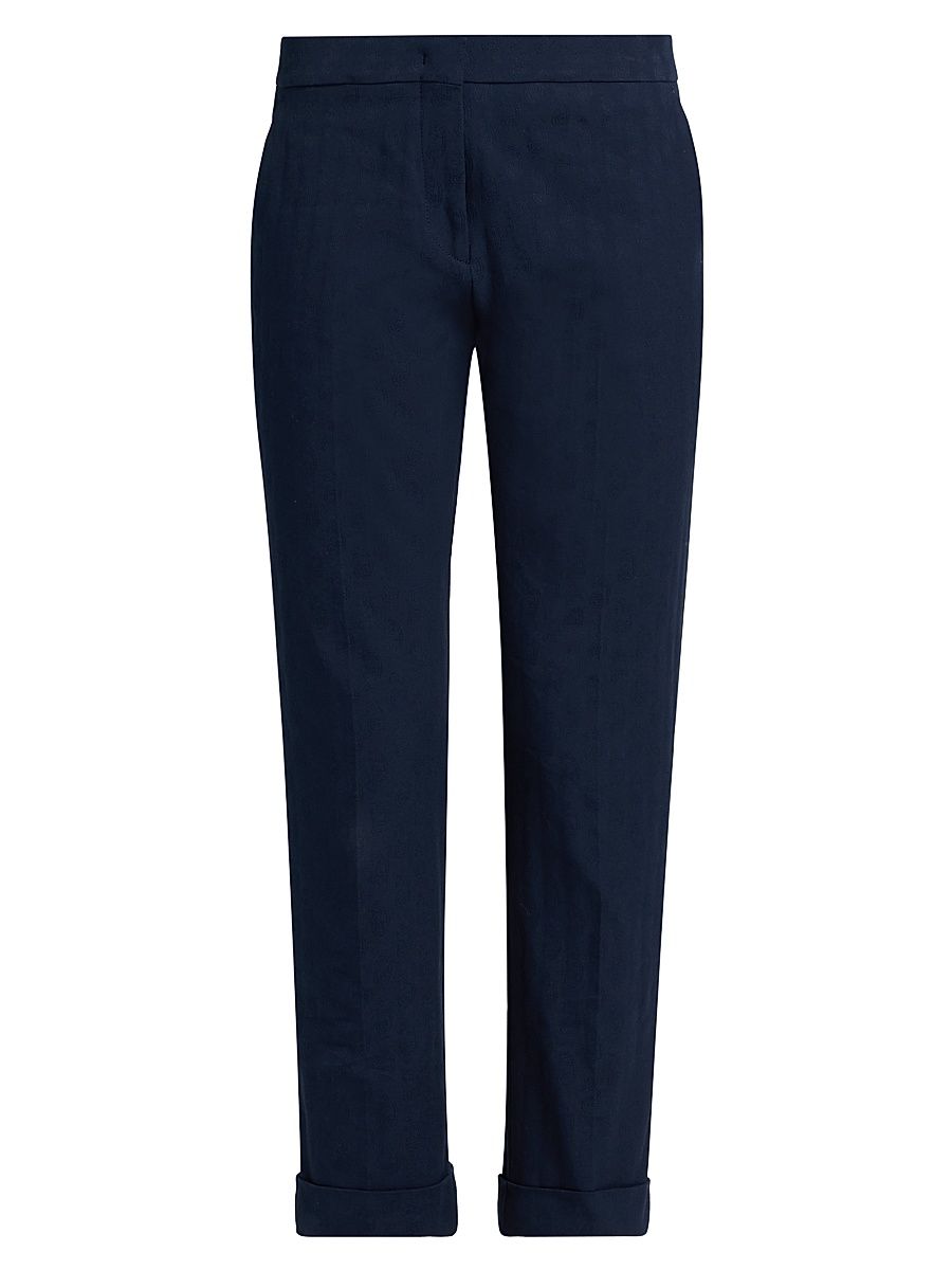 Women's Milano Cotton Cigatette Trousers - Corda Scuro - Size 14