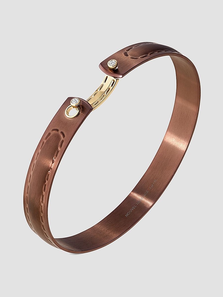 Women's Mood On The Rocks Titanium, 18K Yellow Gold & 0.08 TCW Diamond Bangle - Yellow Gold - Size 19