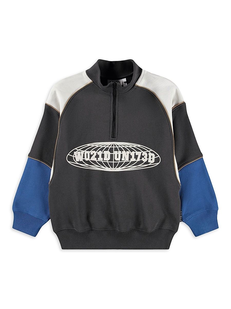 Little Boy's & Boy's Marty Half-Zip Pullover Sweatshirt - Pirate Black - Size 12