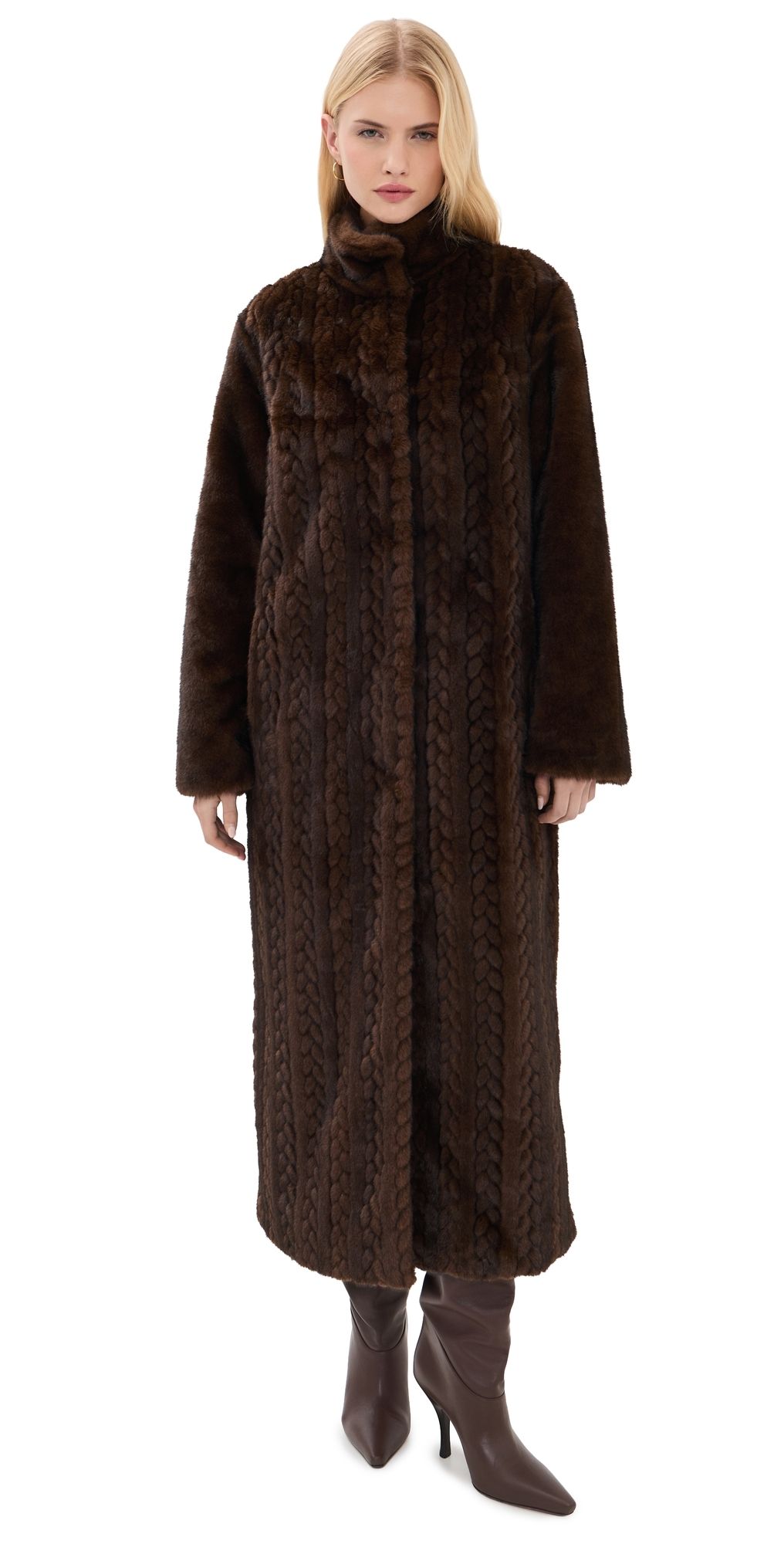 Avec Les Filles Combo Body Long Coat Cafe Noir XS