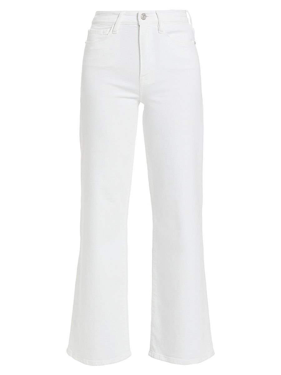 Women's Le Slim Palazzo Mid-Rise Stretch Flare Jeans - White - Size 32