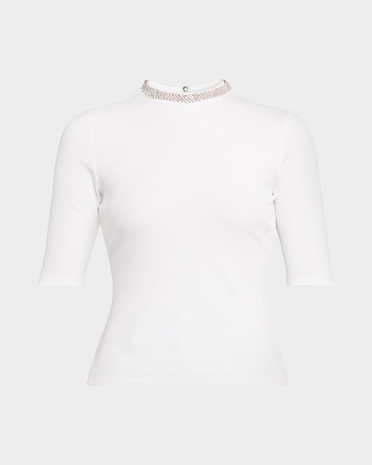 Annette Crystal Elbow-Sleeve Top
