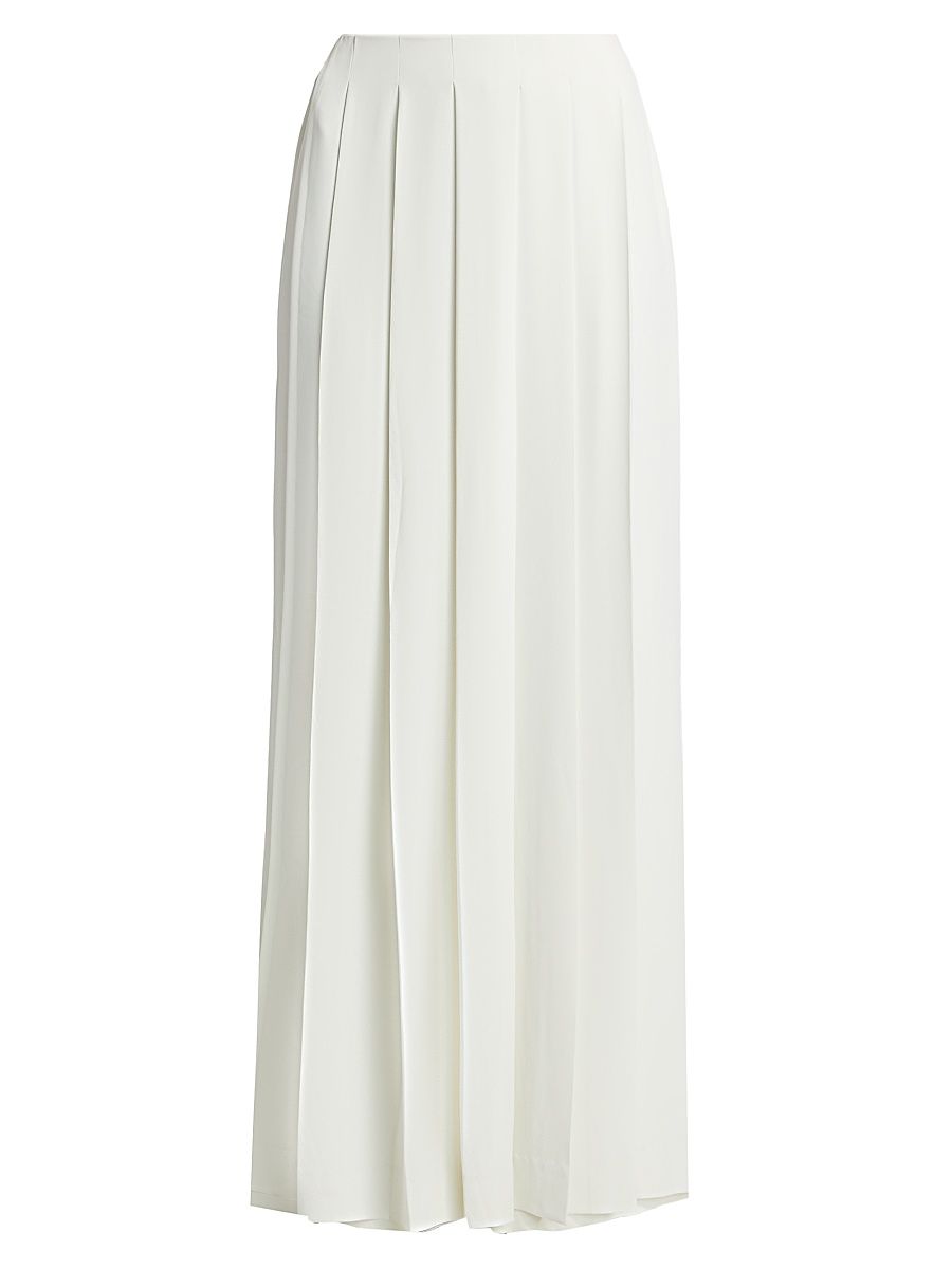 Women's Aki Pleated Skirt-Front Pants - Ivory - Size 12
