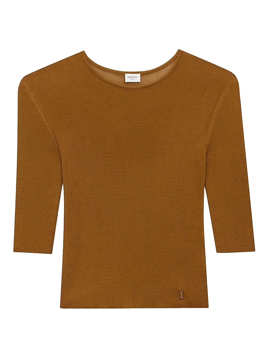 Saint Laurent Women's Cassandre Top in Knit - Mordore - Size Large