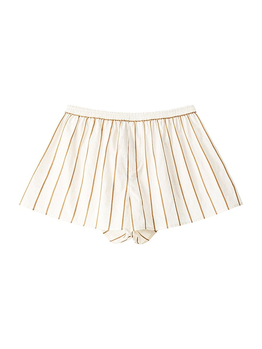 Women's Rove Striped Cotton Shorts - Solana Stripe - Size XL