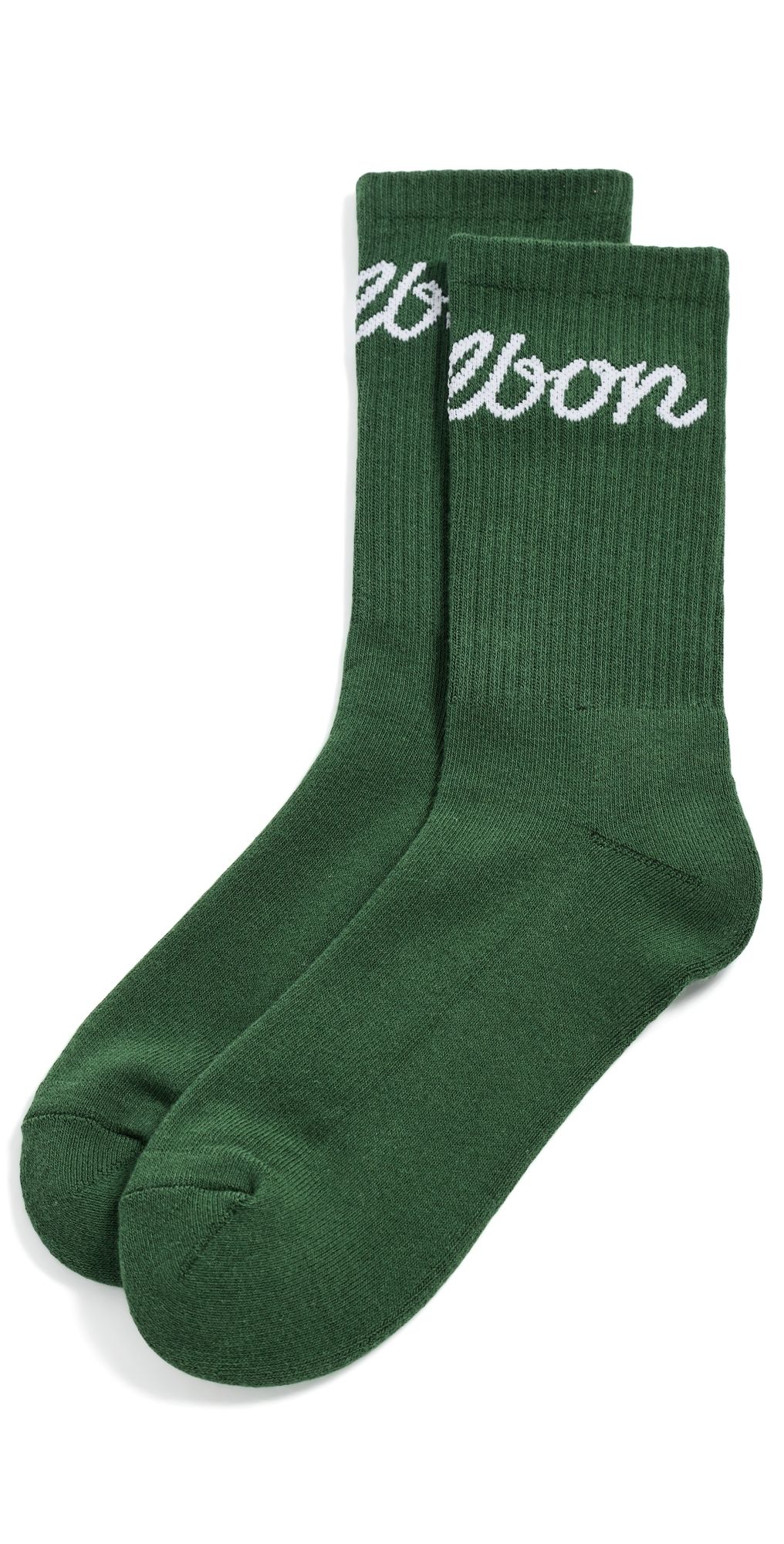 Malbon Bon Script Crew Socks Forest One Size