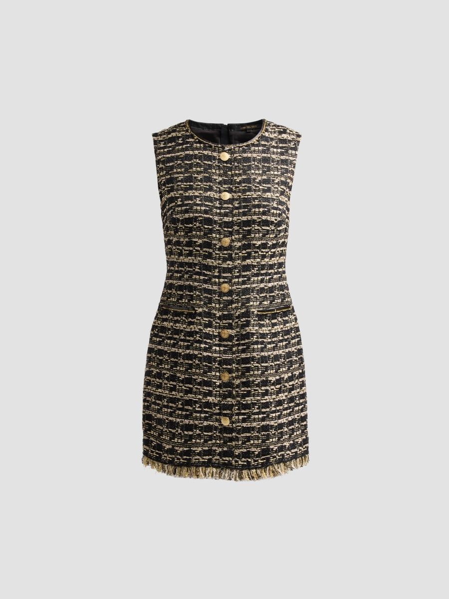 Kobi Halperin Women's Gillian Tweed Mini Dress - Black Multi - Size 0