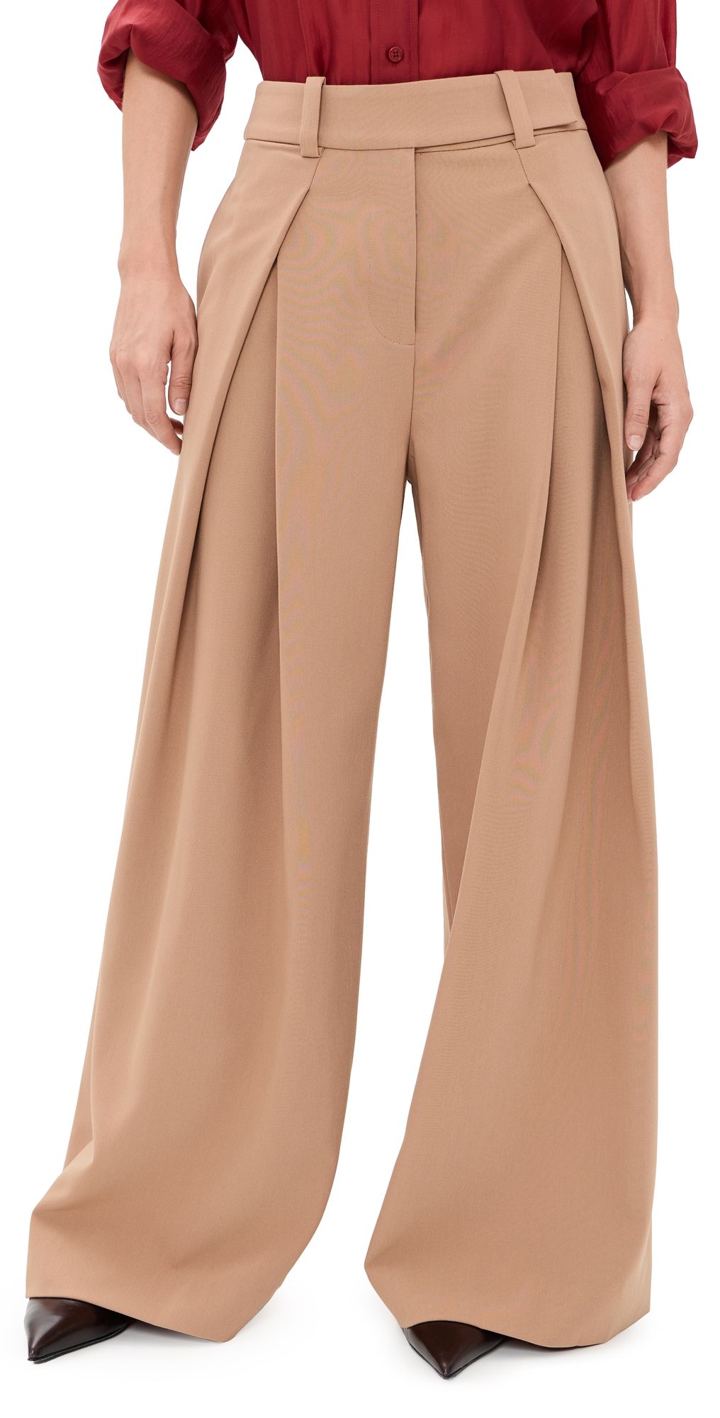 Favorite Daughter The Petite Pleats For Days Pants Camel 8