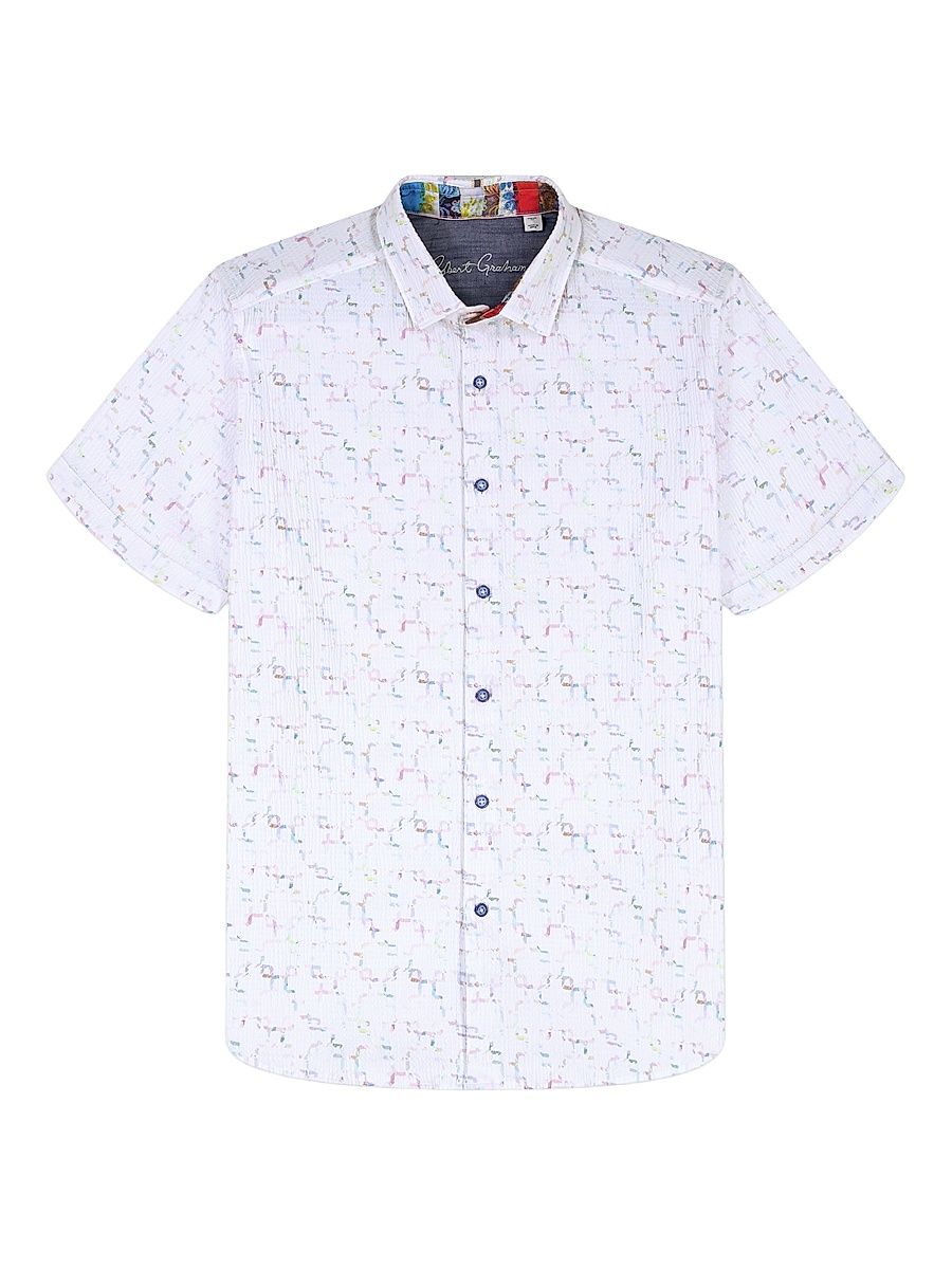 Men's Kingshold Geometric Stretch-Cotton Shirt - Size XXL