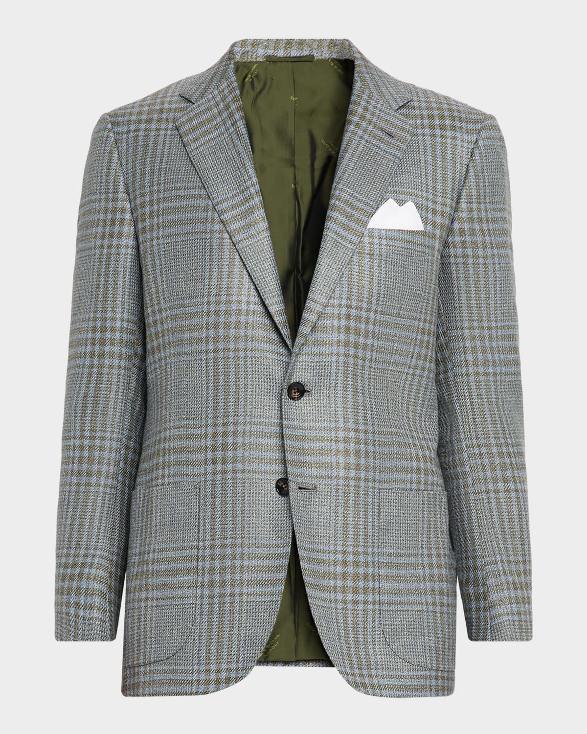 Men & apos;s Woven Plaid Single-Breasted Sport Coat