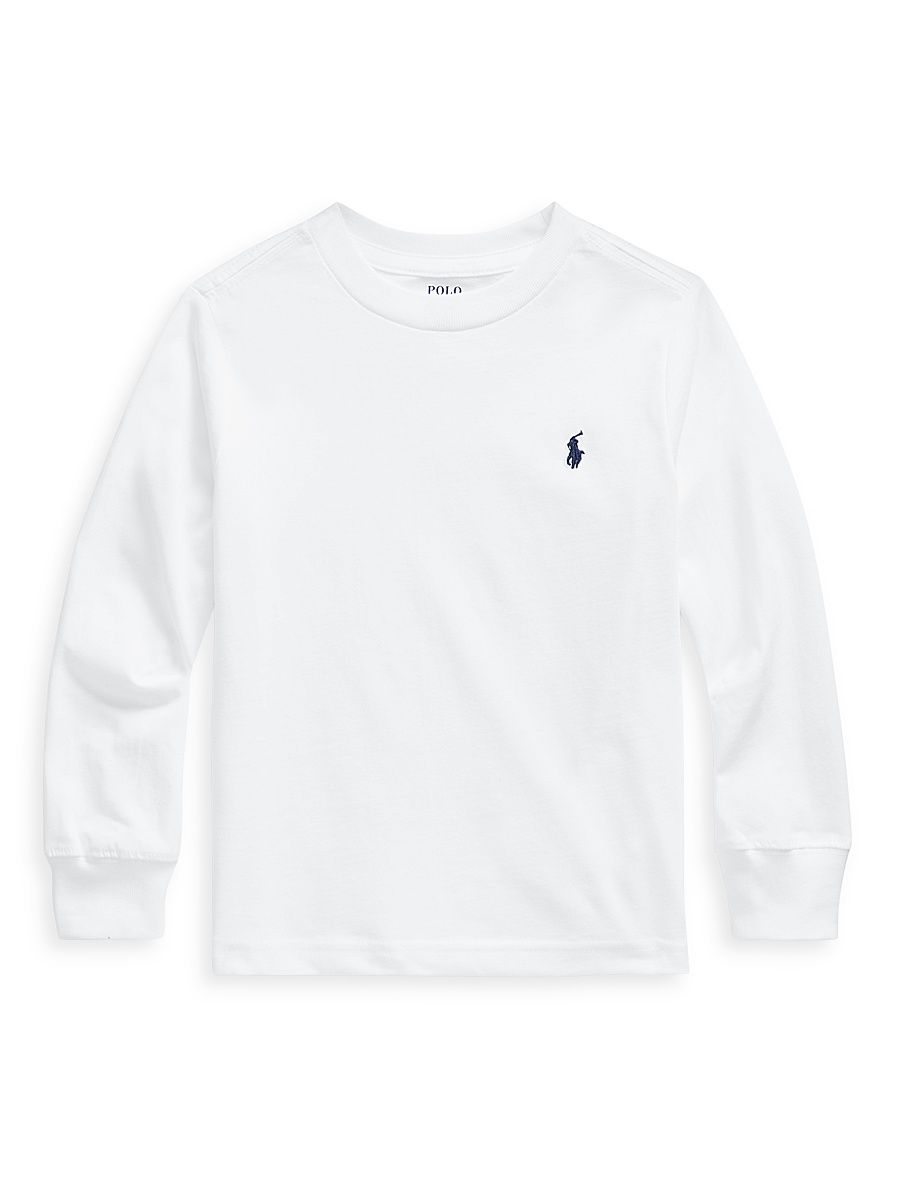 Little Boy's & Boy's Cotton Jersey Long-Sleeve T-Shirt - White - Size 2