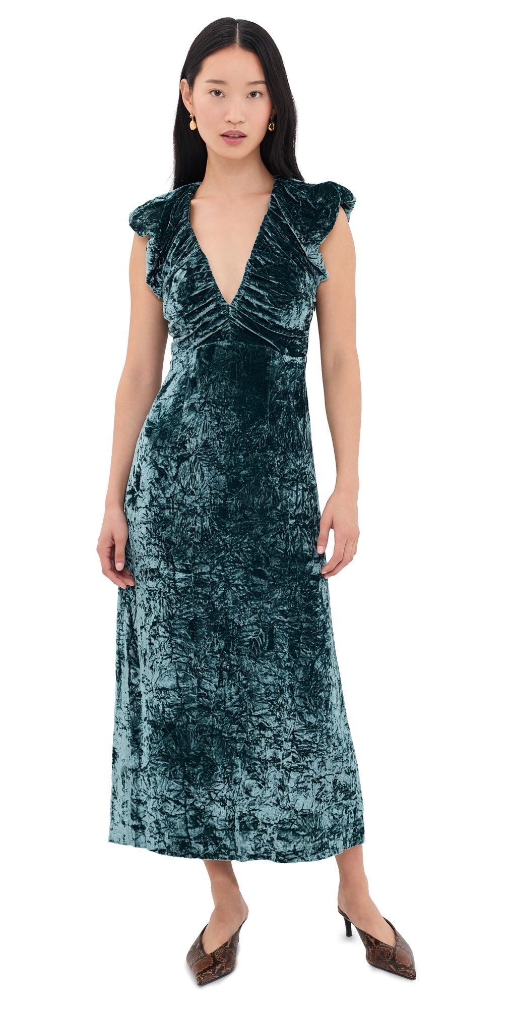 Ulla Johnson Astra Velvet Dress Jadeite 12
