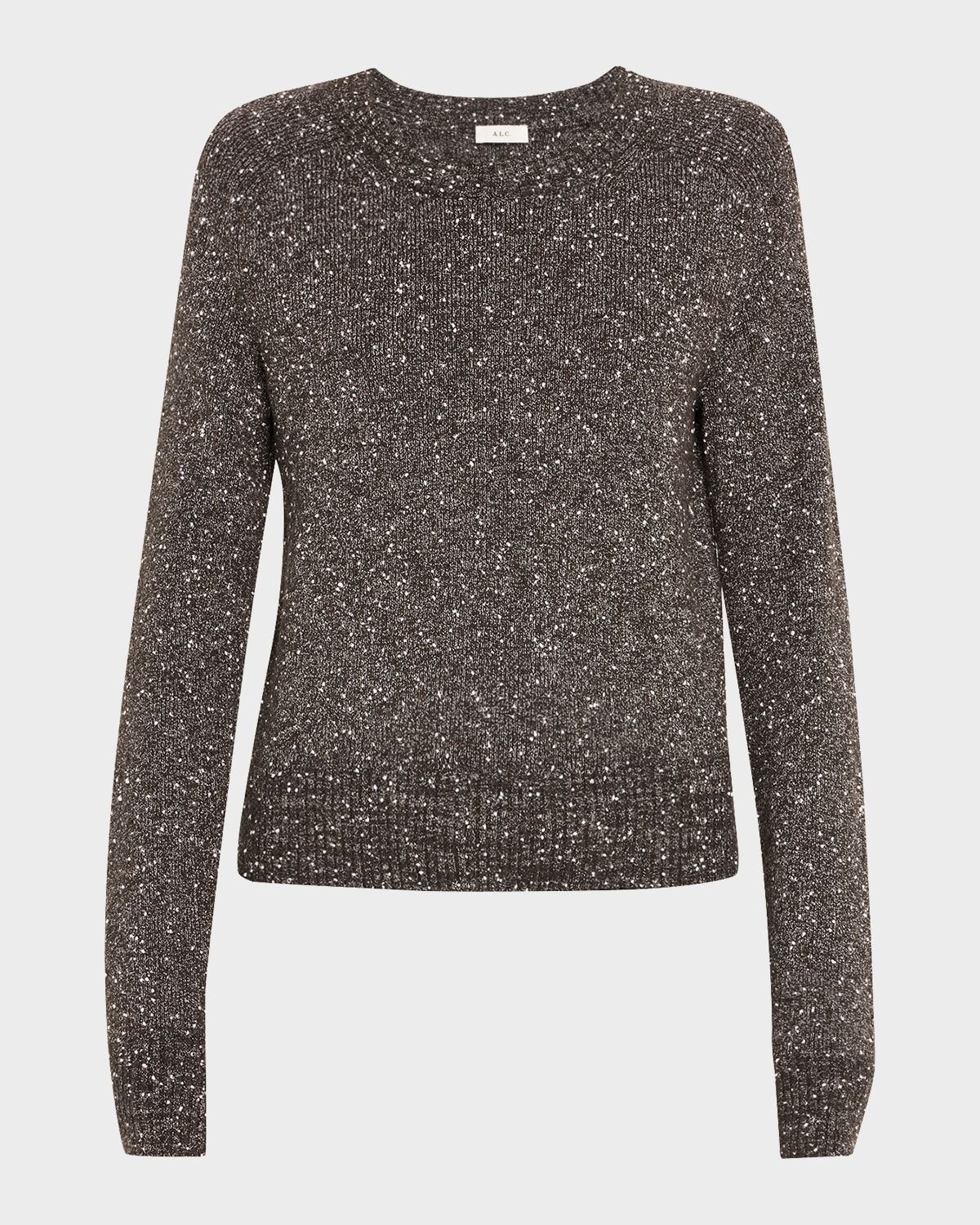 Zoe Crewneck Bouclé Tweed Sweater