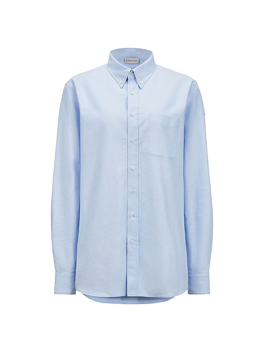 Women's Long Sleeve Shirt in Cotton - Light Blue - Size 10